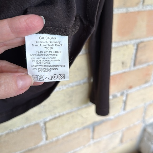 Marc Aurel Elegant Brown Mock Neck Top - Picture 4 of 5